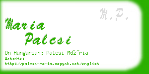 maria palcsi business card